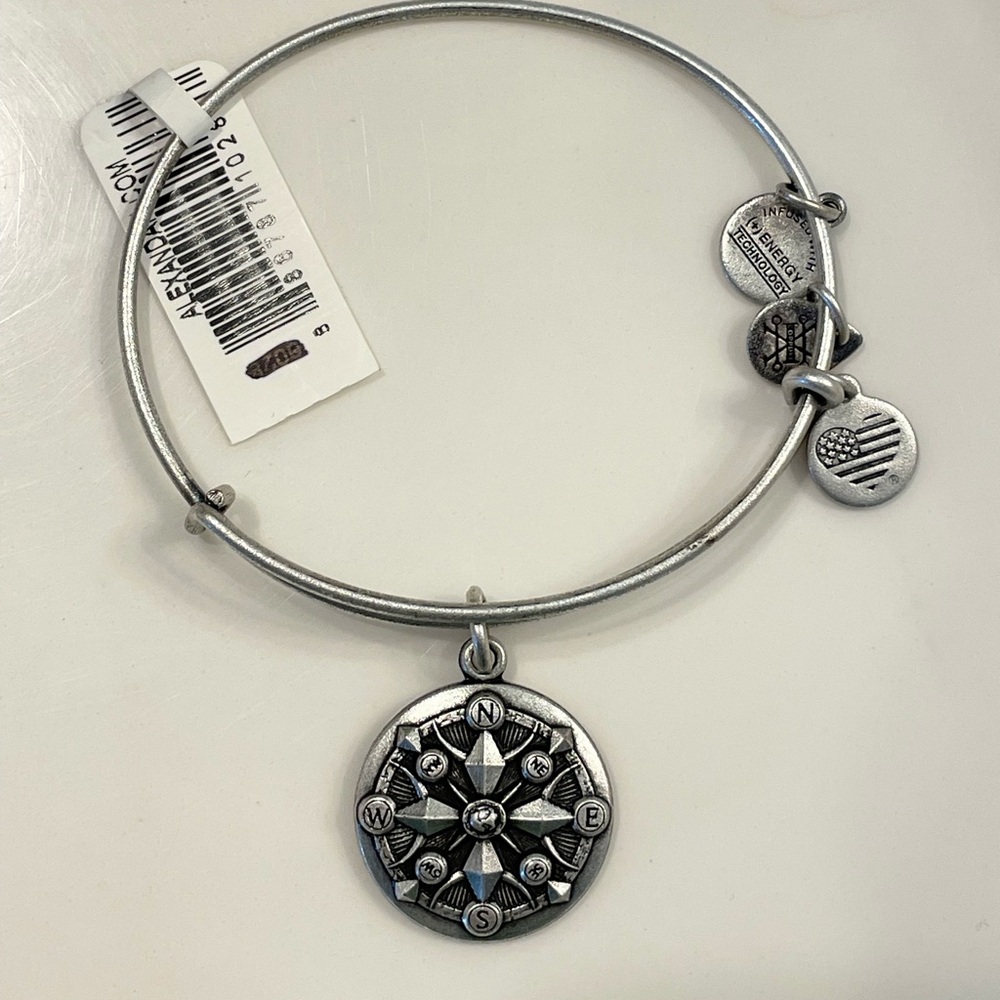 Alex and Ani Silver Compass Bangle